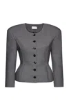 Magda Butrym Broad-shouldered Wool-silk Blazer In Grey