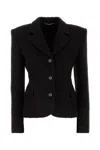 Magda Butrym Brown Boucle Blazer In Black