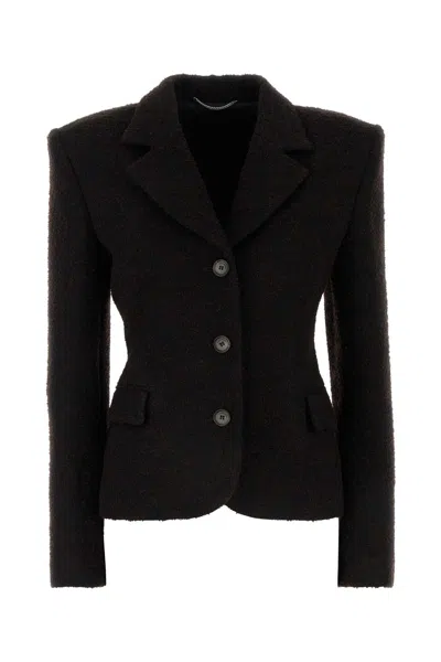 Magda Butrym Brown Boucle Blazer In Black