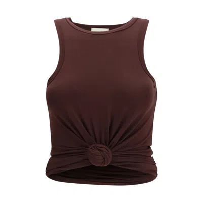 Magda Butrym Brown Cotton Sleeveles T-shirt