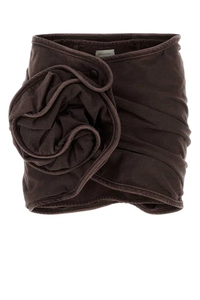Magda Butrym Brown Denim Mini Skirt