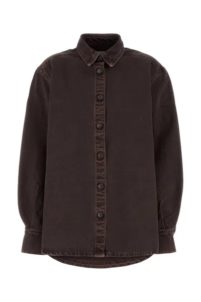 Magda Butrym Brown Denim Shirt In Black