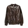 Magda Butrym Zip-fastening Ribbed-cuff Jacket In Brown