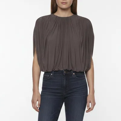 Pre-owned Magda Butrym Brown Jersey Draped Blouse S