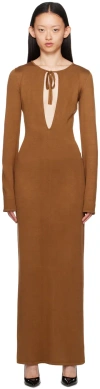 Magda Butrym Brown Keyhole Maxi Dress In Brown