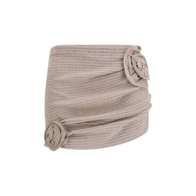 Magda Butrym Brown Lyocell Mini Skirt In Neutral