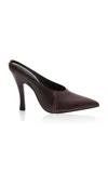 Magda Butrym Brown Mules In Burgundy