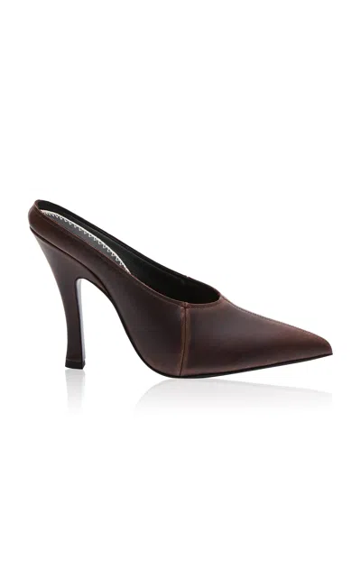 Magda Butrym Brown Mules In Burgundy