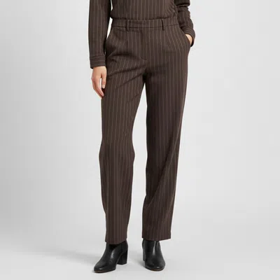 Pre-owned Magda Butrym Brown Pin Striped Wool Blend Trousers S