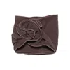 Magda Butrym Rose-detail Ruffled Skirt In Brown