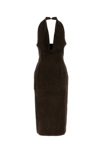 Magda Butrym Brown Suede Dress