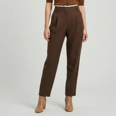 Pre-owned Magda Butrym Brown Wool Blend Embellished Pants S