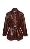 Magda Butrym Bubble-hem Belted Leather Jacket In Brown