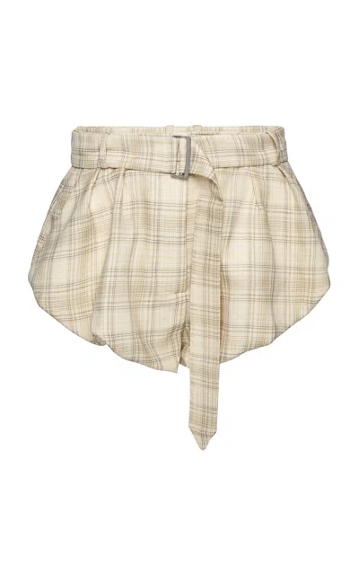 Magda Butrym Bubble-hem Cotton Mini Shorts In Multi