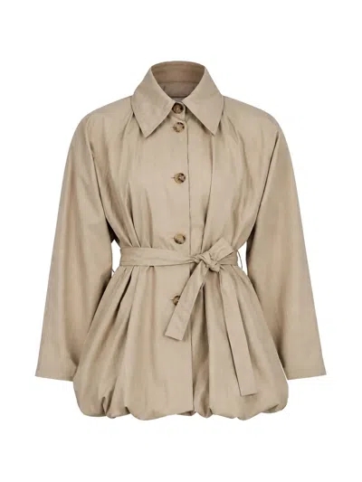 Magda Butrym Bubble Single-breasted Coat In Brown