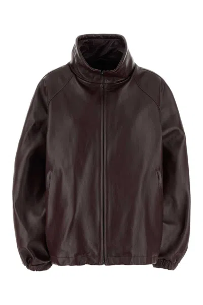 Magda Butrym Burgundy Leather Oversize Jacket