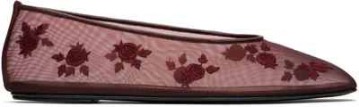 Magda Butrym 10mm Embroidered Ballerina Flats In 酒红色