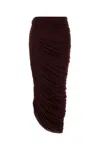 Magda Butrym Asymmetrical Draped Midi Skirt In Bordeaux In Burgundy
