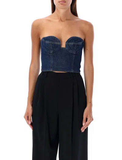 Magda Butrym Bustier Denim Top In Blue
