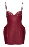 Magda Butrym Bustier Leather Mini Dress In Red