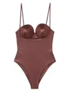 Magda Butrym Retro Bustier Swimsuit In Brown