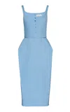 Magda Butrym Button Down Cotton Dress In Blue