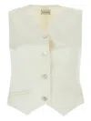 Magda Butrym Cotton Blend Vest With Adjustable Back Strap In Neutral