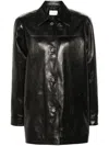 Magda Butrym Button-up Leather Jacket In 黑色