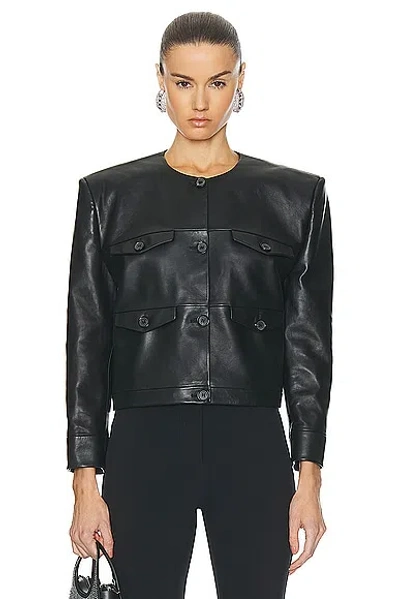 Magda Butrym Button Up Leather Jacket In Black