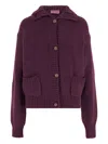 Magda Butrym Buttoned Patch-pocket Cardigan In Purple