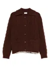Magda Butrym Cable-knit Collared Cardigan In Brown
