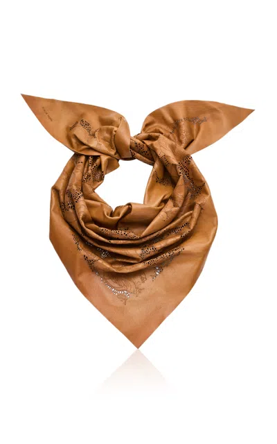 Magda Butrym Camel Leather Scarf In Brown