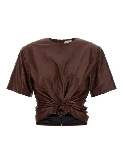 Magda Butrym Camiseta - Marrón