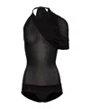 Magda Butrym Cape-effect Halterneck Bodysuit In Black