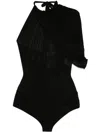 Magda Butrym Cape-effect Halterneck Bodysuit In Black