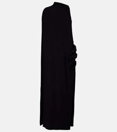 Magda Butrym One-shoulder Ruffle Detail Dress In Black