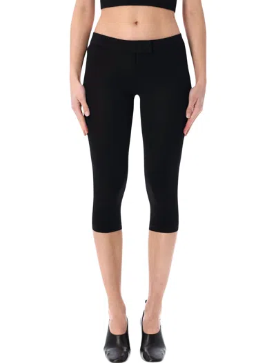 Magda Butrym Stretch Knit Slim-fit Capri Pants In Black