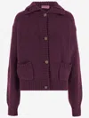 Magda Butrym Buttoned Patch-pocket Cardigan In Burgundy