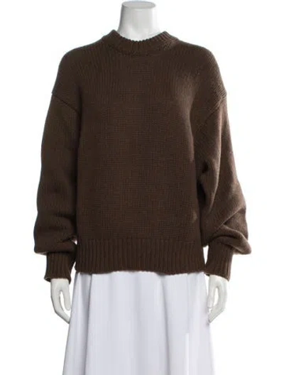 Pre-owned Magda Butrym Cashmere Crew Neck Sweater In Brown