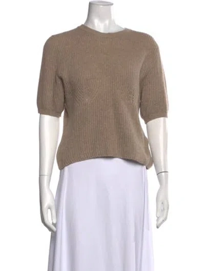 Pre-owned Magda Butrym Cashmere Crew Neck Sweater In Neutrals