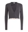 Magda Butrym Cashmere Lace-trim Cardigan In Grey