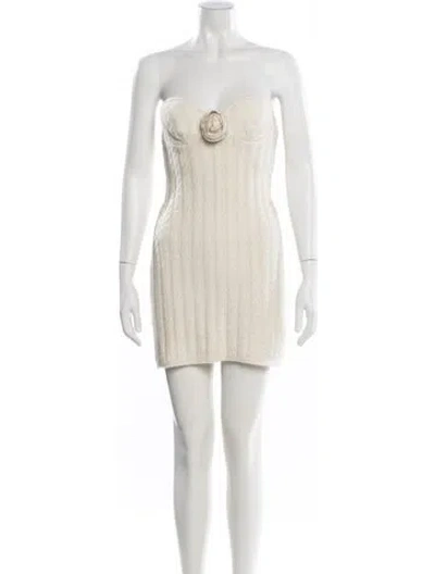 Pre-owned Magda Butrym Cashmere Mini Dress In Neutral