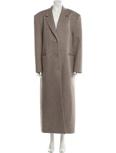 Pre-owned Magda Butrym Cashmere Peacoat In Neutral