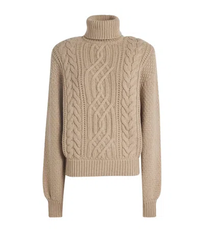 Magda Butrym Cashmere Rollneck Sweater In Beige