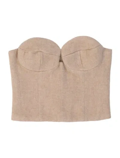 Pre-owned Magda Butrym Cashmere Scoop Neck Sports Bra In Neutral