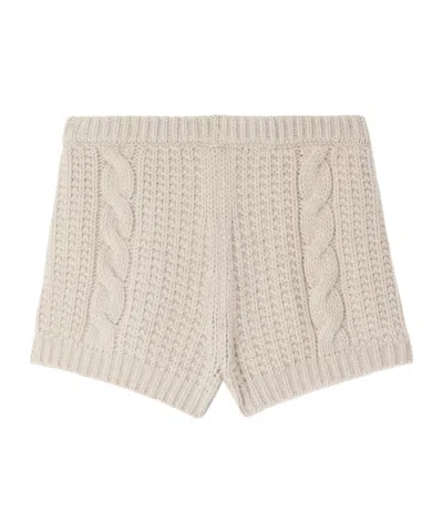 Magda Butrym Ribbed And Cable-knit Cashmere Shorts In Neutral