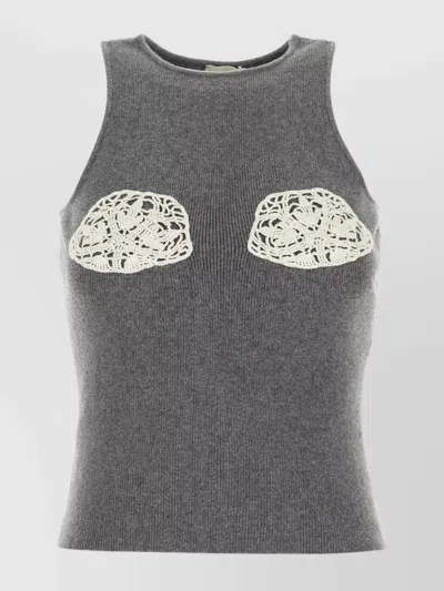 Magda Butrym Grey Cashmere Tank Top In Gray