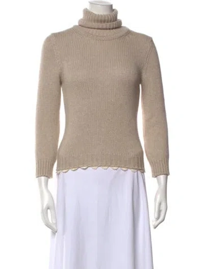 Pre-owned Magda Butrym Cashmere Turtleneck Sweater In Neutral
