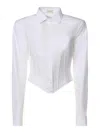 Magda Butrym Short Corset Button Shirt In White