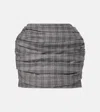 Magda Butrym Checked Wool And Cashmere Miniskirt In Gray